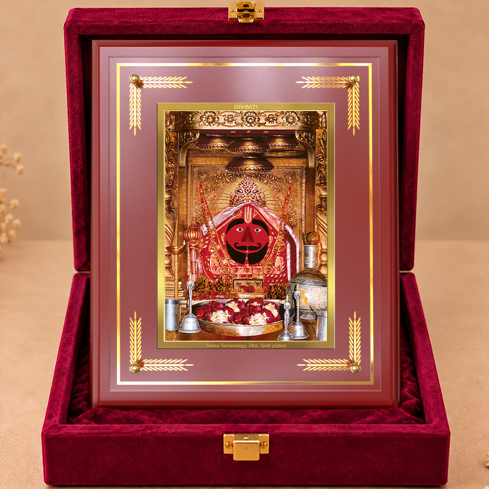 24K Gold-Plated Salasar Balaji MDF Frame | Premium Gift Box | 27x35 CM