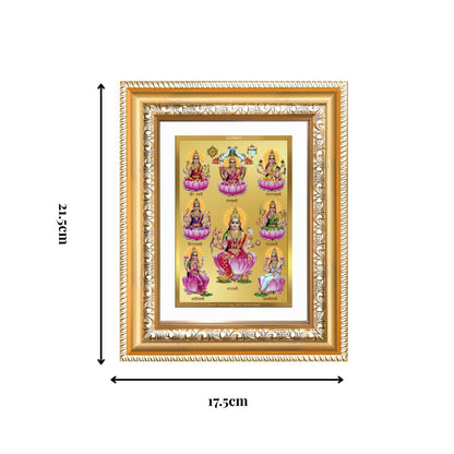 Diviniti 24K Gold Plated Ashtalakshmi Divine Wall and Table Top Frame for Home Mandir & Office Decor | Luxury Spiritual Gift