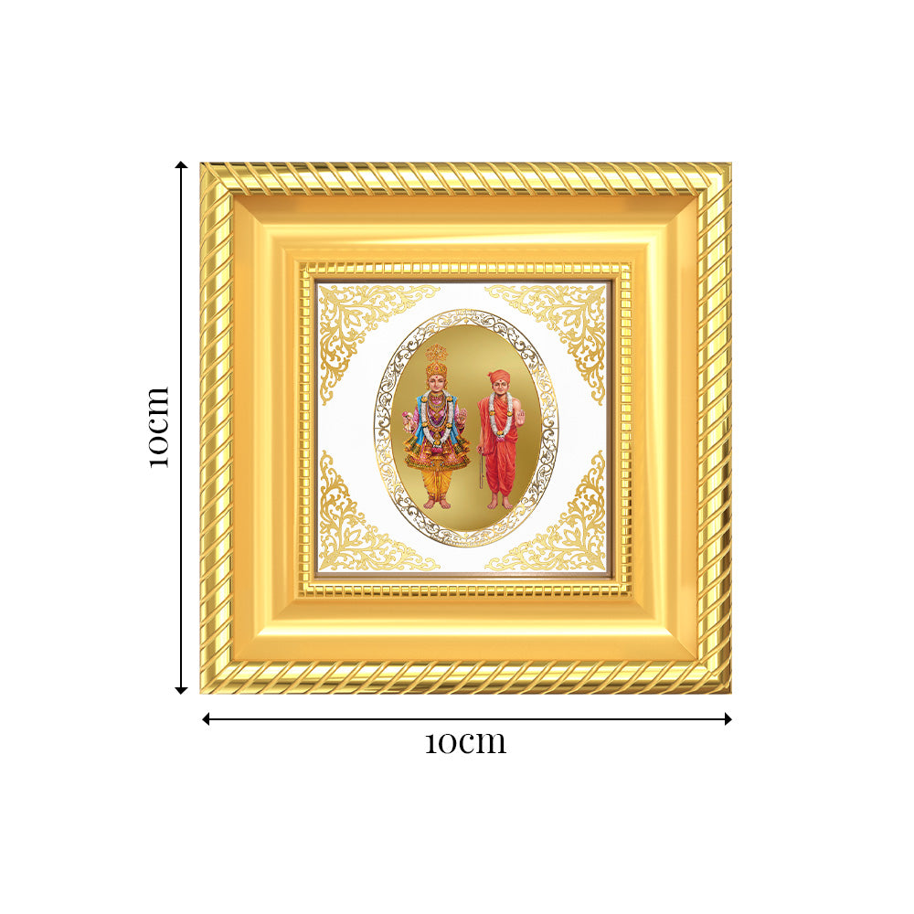 Swami Narayan | Divine Spiritual Leader Royal Tabletop Photo Frame in 24K Gold Plated Foil