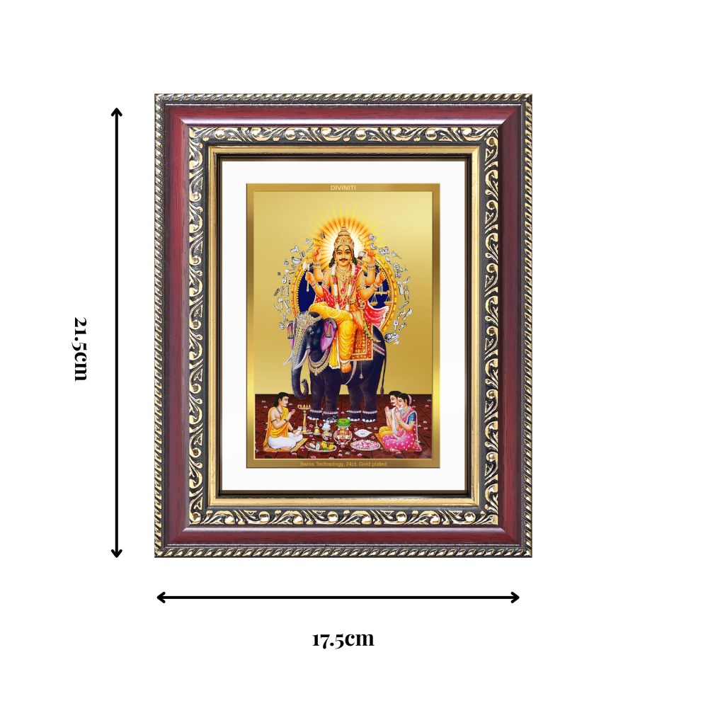 Diviniti 24K Gold Plated Vishvakarma (Classic) Divine Wall and Table Top Frame for Home Mandir & Office Decor | Luxury Spiritual Gift