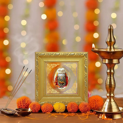 Mahakaleshwar | Divine Jyotirlinga Shiva Royal Tabletop Photo Frame in 24K Gold Plated Foil