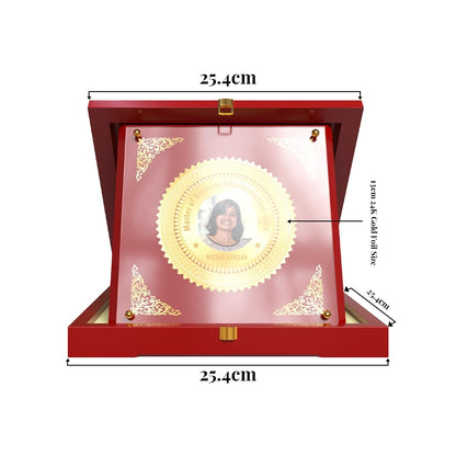 Diviniti Customized MDF Memento with Image Printed on 24K Gold Plated Foil | Premium Corporate Gift & Award Plaque