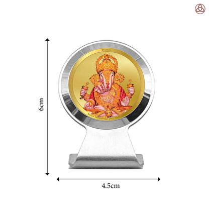 Dagdu Ganesh | Shri Dagdusheth Halwai Ganpati Car Dashboard Frame in 24K Gold Plated Foil