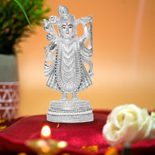 Load image into Gallery viewer, Diviniti 999 Silver Plated Shrinathji Idol for Home Decor Showpiece (25X11.5CM)
