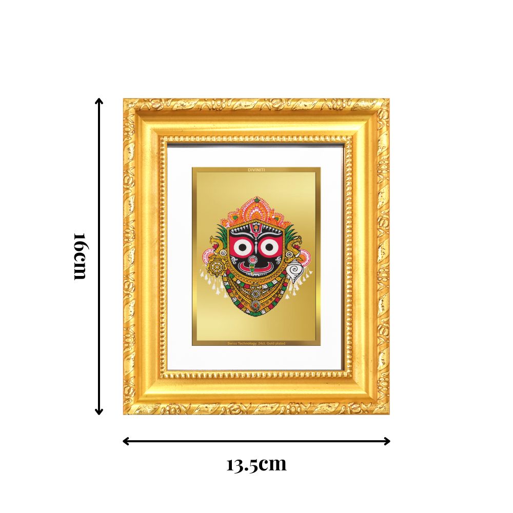 Diviniti 24K Gold Plated Jagannath |Divine Table Top Frame for Home Mandir & Office Decor | Luxury Spiritual Gift