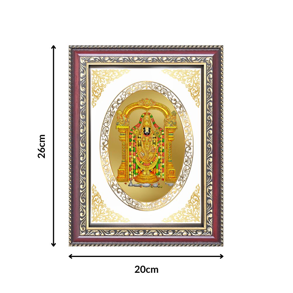 Tirupati Balaji | Divine Wall & Tabletop Royal Photo Frame in 24K Gold Plated Foil