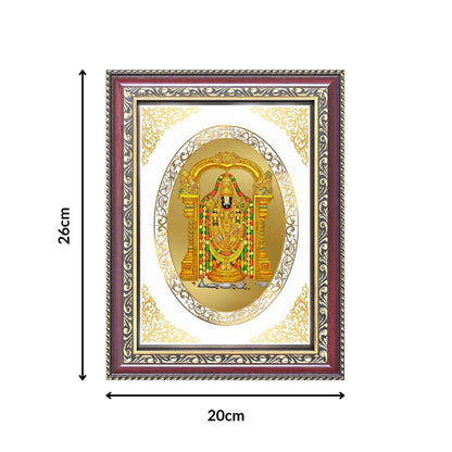 Tirupati Balaji | Divine Wall & Tabletop Royal Photo Frame in 24K Gold Plated Foil