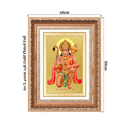 Lord Hanuman | Blessings Pose Wall Photo Frame in 24K Gold Plated Foil