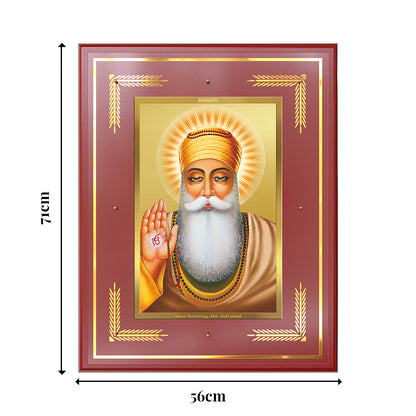 Guru Nanak Dev Ji Wall Photo Frame in 24K Gold Plated Foil | Peace, Wisdom & Divine Blessings