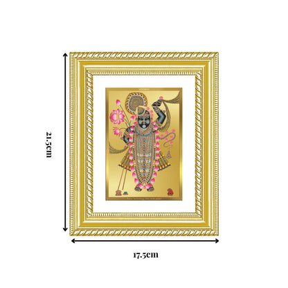 Diviniti 24K Gold Plated Shrinath Ji (Classic) Divine Wall and Table Top Frame for Home Mandir & Office Decor | Luxury Spiritual Gift