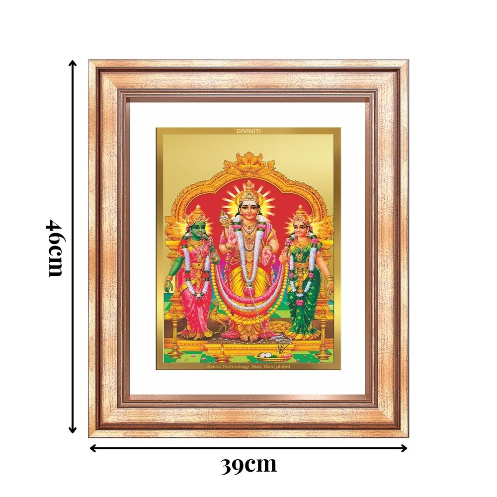 Diviniti 24K Gold Plated Murugan Velli (Classic) Divine Wall Frame for Home Mandir & Office Decor | Luxury Spiritual Gift