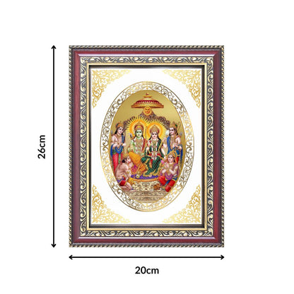 Ram Darbar | Divine Shri Ram Family Wall & Tabletop Royal Photo Frame in 24K Gold Plated Foil