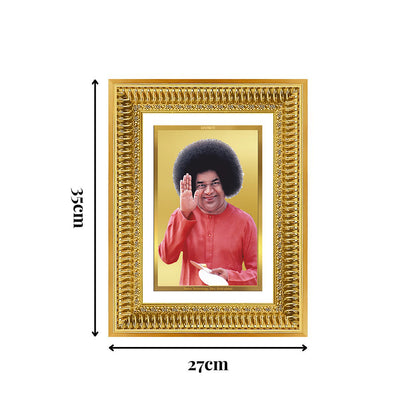 Diviniti 24K Gold Plated Satya Sai Baba (Classic) Divine Wall Frame for Home Mandir & Office Decor | Luxury Spiritual Gift