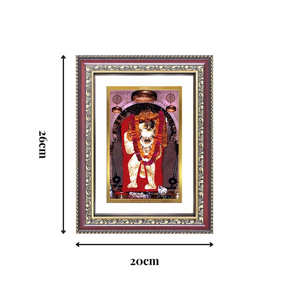Diviniti 24K Gold Plated Mehndipur Balaji (Classic) Divine Wall Frame for Home Mandir & Office Decor | Luxury Spiritual Gift