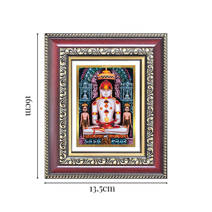 Diviniti 24K Gold Plated Adinath Divine Table Top Frame for Home Mandir & Office Decor | Premium Jain Spiritual Gift