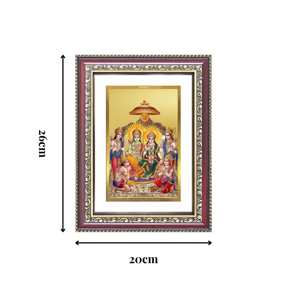 Diviniti 24K Gold Plated Ram Darbar Divine Wall Frame for Home Mandir & Office Decor | Luxury Spiritual Gift