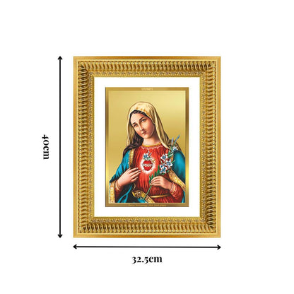 Diviniti 24K Gold Plated Mother Mary (Classic) Divine Wall Frame for Home Mandir & Office Decor | Luxury Spiritual Gift
