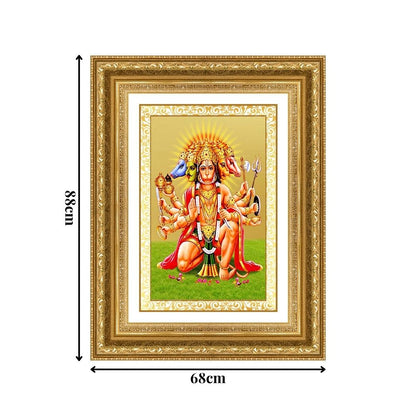 Diviniti 24K Gold Plated Panchmukhi Hanuman (Classic) Divine Wall Frame for Home Mandir & Office Decor | Luxury Spiritual Gift