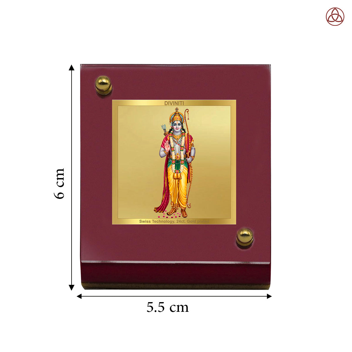 Ram Ji | Divine Lord Ram Car Dashboard & Tabletop Photo Frame in 24K Gold Plated Foil