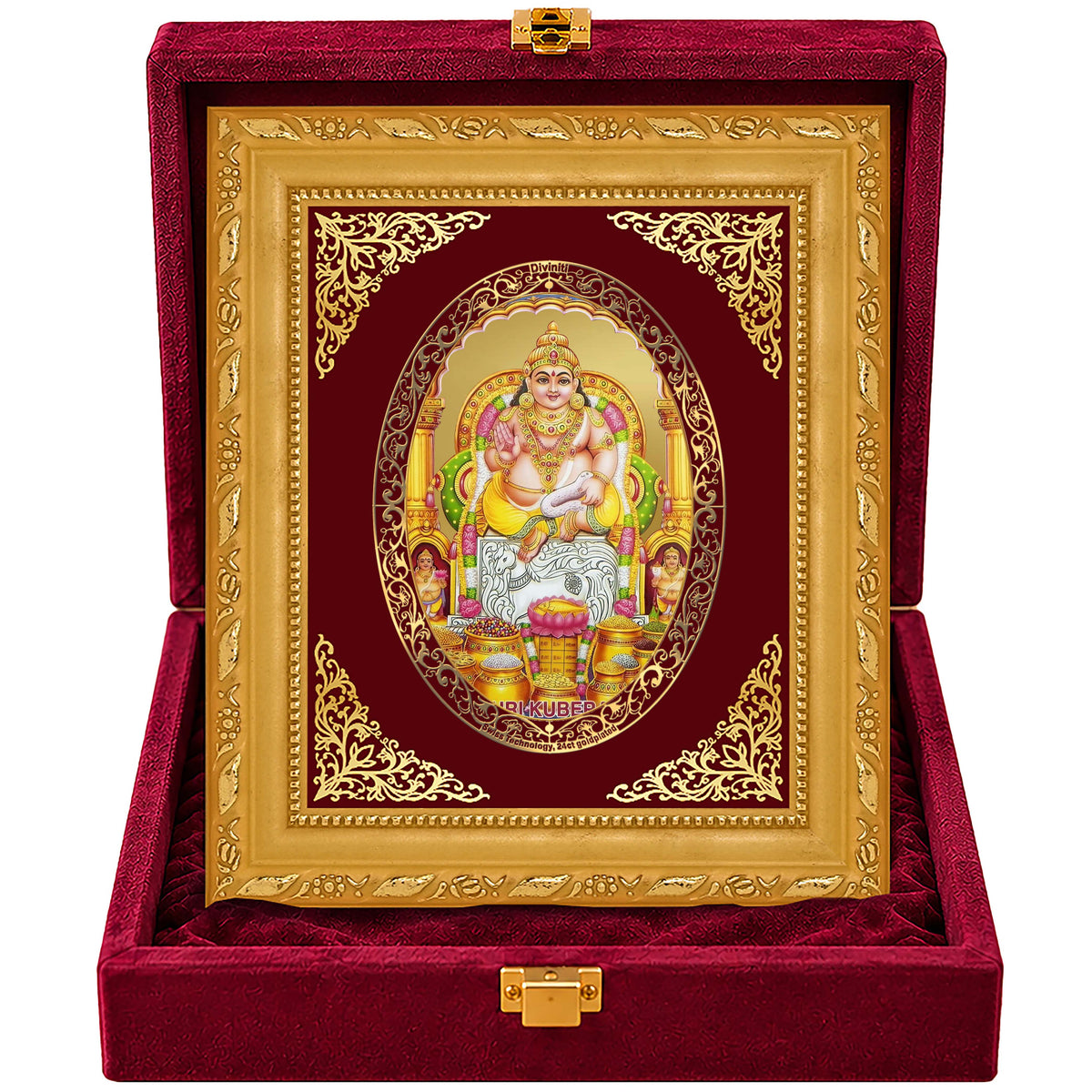 24K Gold-Plated Lord Kuber Frame | Premium Gift Box | 21.5x17.5 CM