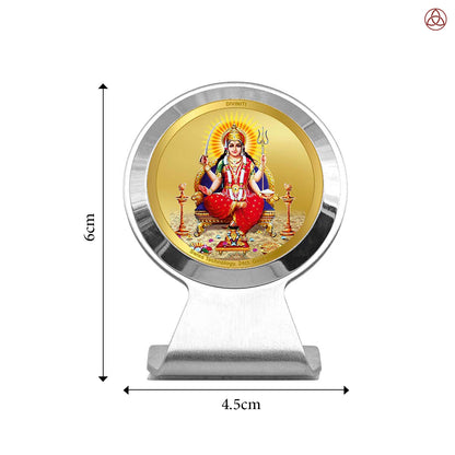 Santoshi Mata | Divine Goddess Santoshi Mata Car Dashboard & Tabletop Photo Frame in 24K Gold Plated Foil