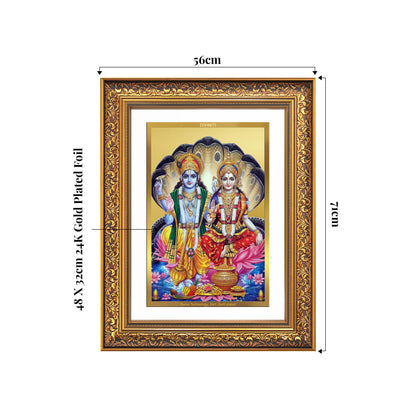 Lakshmi Vishnu | Divine Consort Wall Mount Photo Frame in 24K Gold Plated Foil