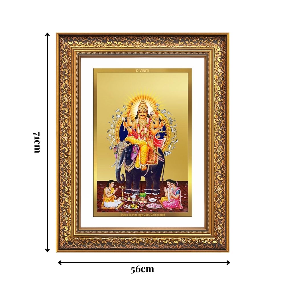 Diviniti 24K Gold Plated Vishvakarma (Classic) Divine Wall Frame for Home Mandir & Office Decor | Luxury Spiritual Gift