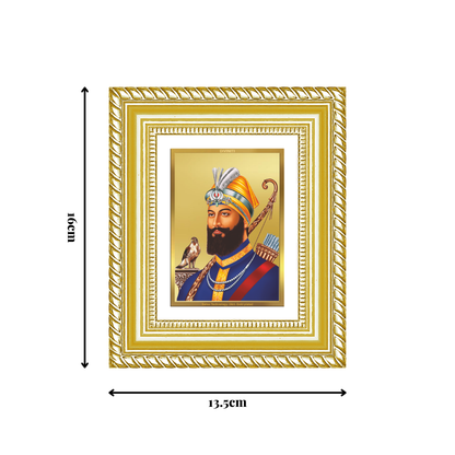 Diviniti 24K Gold Plated Guru Gobind Singh Ji Sacred Sikh Table Top Frame for Home Decor & Office Ambiance | Premium Spiritual Gift