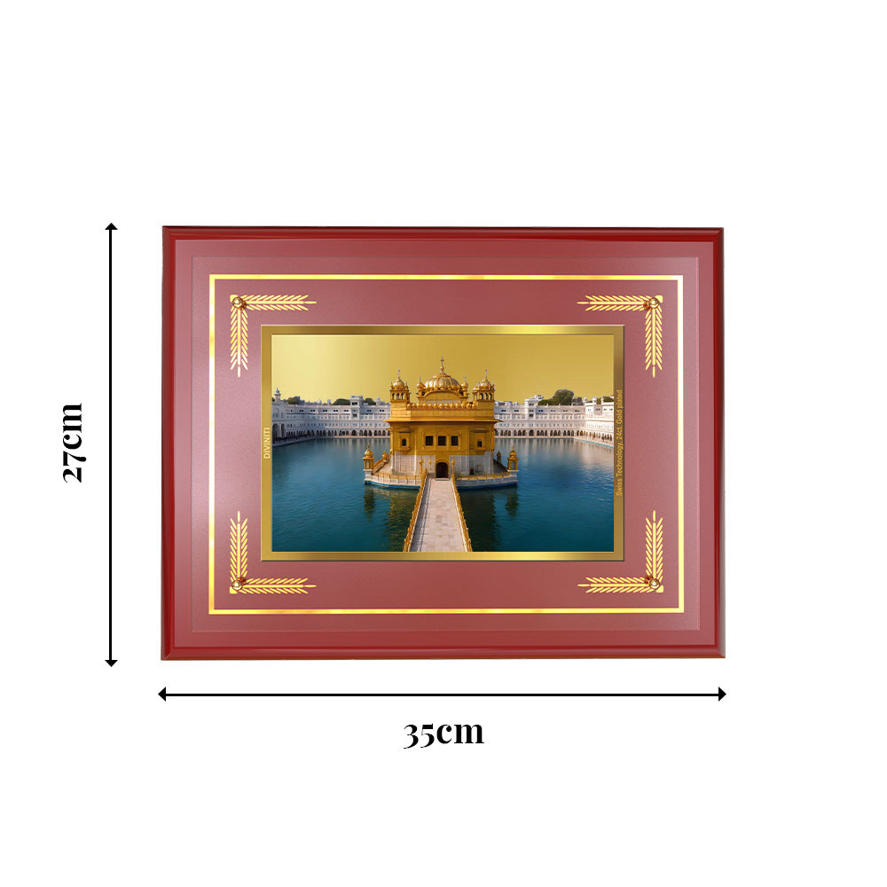 Diviniti 24K Gold Plated Golden Temple Blessing Tabletop Photo Frame | Peace, Faith & Divine Grace