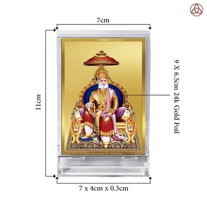 Maharaja Agrasen For Car Dashboard Frame in 24K Gold Plated Foil
