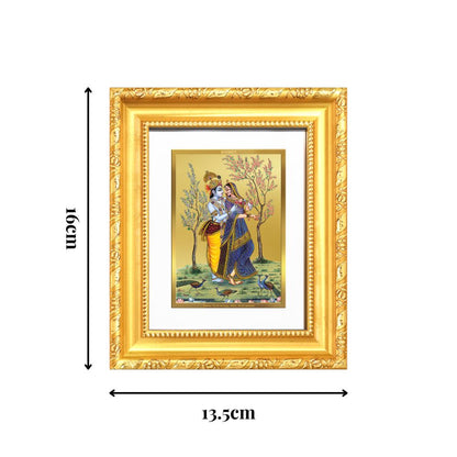 Diviniti 24K Gold Plated Radha Krishna |Divine Table Top Frame for Home Mandir & Office Decor | Luxury Spiritual Gift