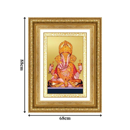 Diviniti 24K Gold Plated Dagadu Ganesha (Classic) Divine Wall Frame for Home Mandir & Office Decor | Luxury Spiritual Gift