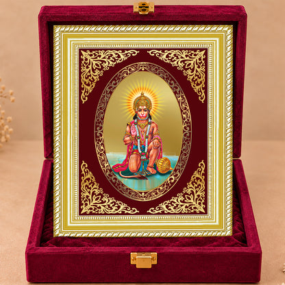 24K Gold-Plated Hanuman Blessings Frame | Premium Gift Box | 35x27 CM