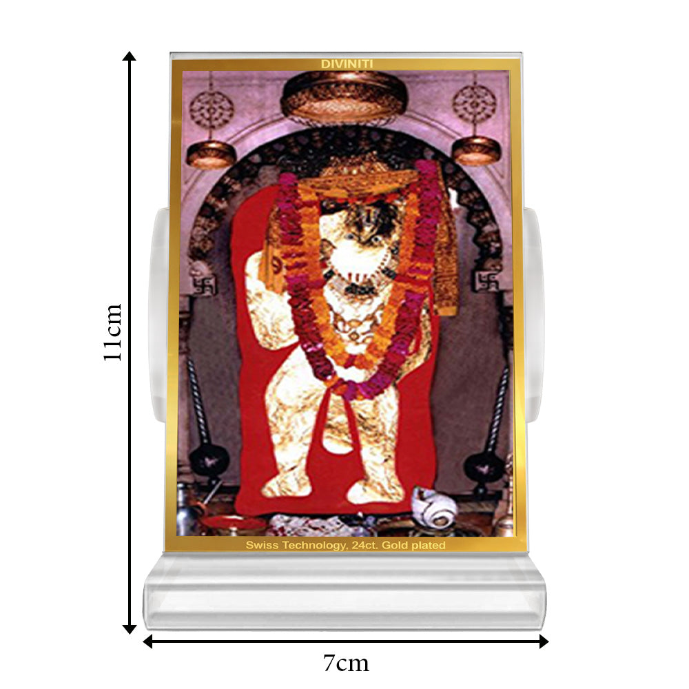 Mehandipur Bala Ji | Divine Lord Bala Ji Car Dashboard & Tabletop Photo Frame in 24K Gold Plated Foil
