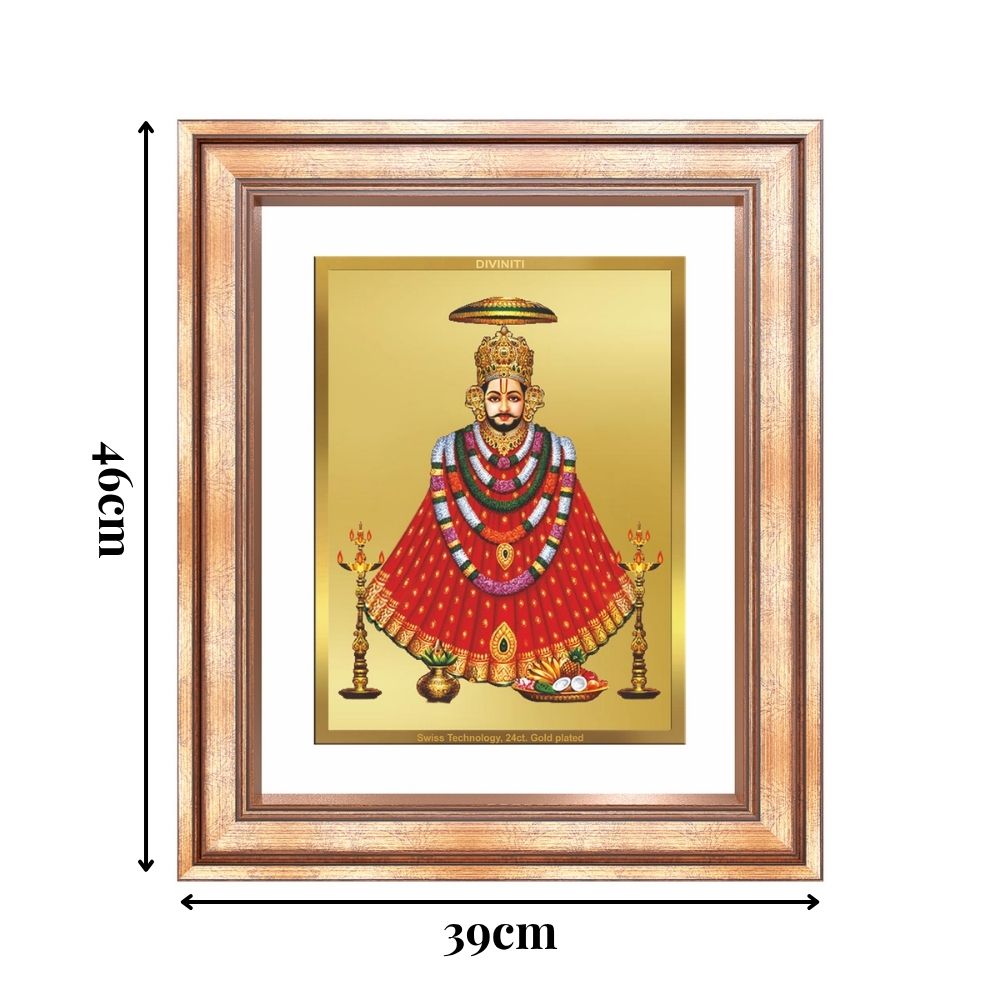 Diviniti 24K Gold Plated Khatu Shyam (Classic) Divine Wall Frame for Home Mandir & Office Decor | Luxury Spiritual Gift