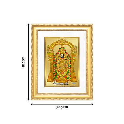 Diviniti 24K Gold Plated Tirupati Balaji Divine Wall Frame for Home Mandir & Office Decor | Luxury Spiritual Gift