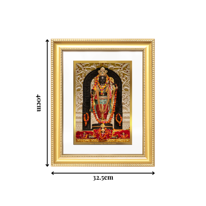 Diviniti 24K Gold Plated Ram Lalla (Classic) Divine Wall Frame for Home Mandir & Office Decor | Luxury Spiritual Gift