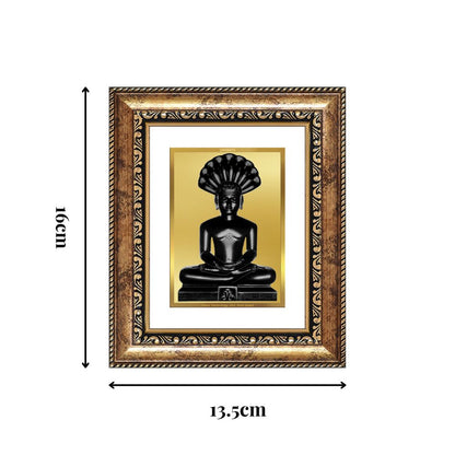 Diviniti 24K Gold Plated Parshvanath Divine Table Top Frame for Home Mandir & Office Decor | Luxury Spiritual Gift