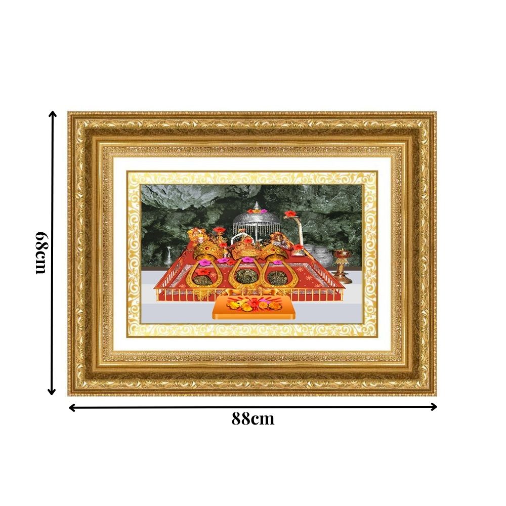 Diviniti 24K Gold Plated Mata Ka Darbar (Classic) Divine Wall Frame for Home Mandir & Office Decor | Luxury Spiritual Gift