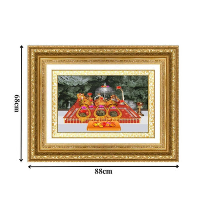 Diviniti 24K Gold Plated Mata Ka Darbar (Classic) Divine Wall Frame for Home Mandir & Office Decor | Luxury Spiritual Gift