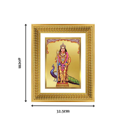 Diviniti 24K Gold Plated Murugan (Classic) Divine Wall Frame for Home Mandir & Office Decor | Luxury Spiritual Gift