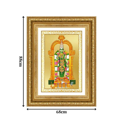 Diviniti 24K Gold Plated Meenakshi Amman (Classic) Divine Wall Frame for Home Mandir & Office Decor | Luxury Spiritual Gift
