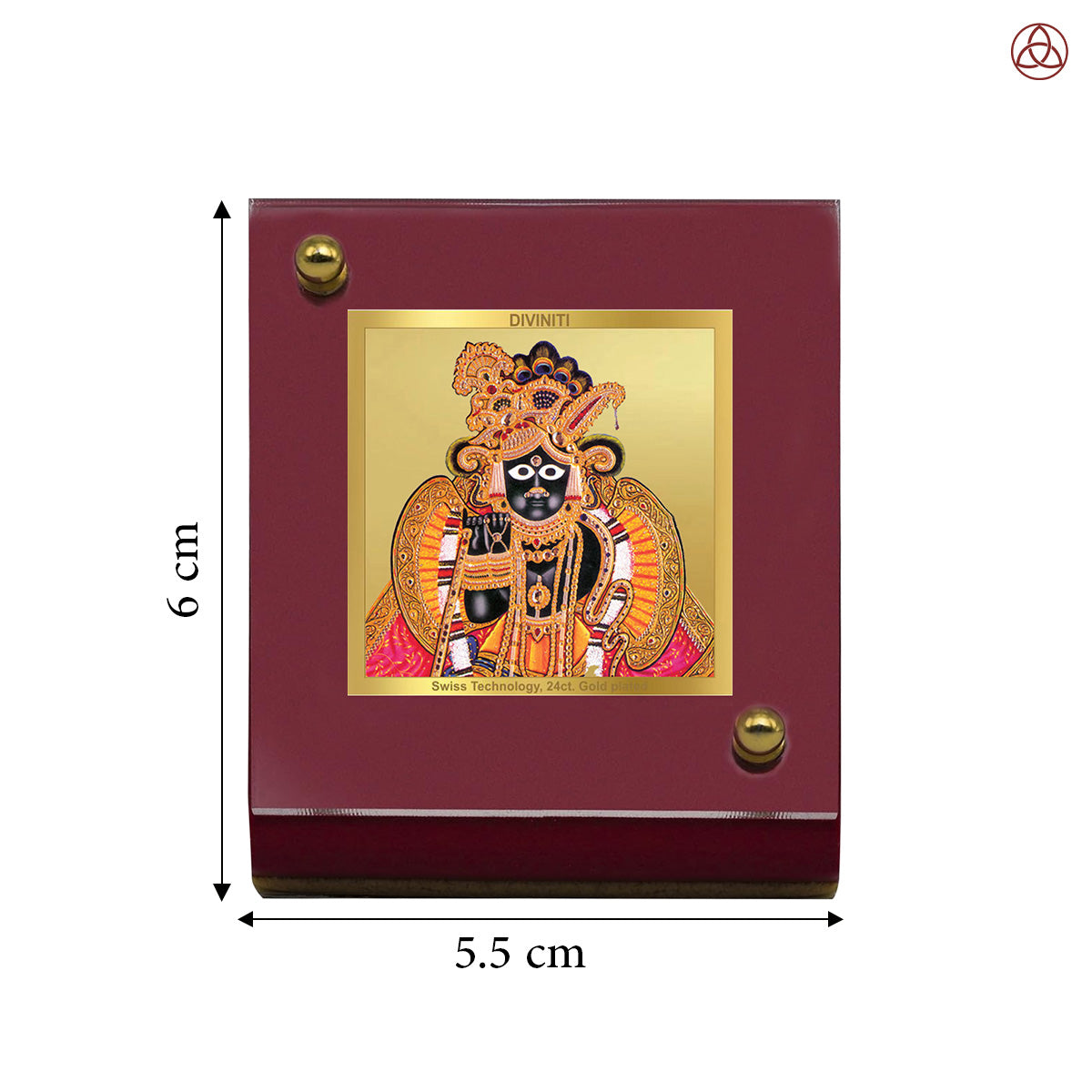 Banke Bihari | Divine Krishna Car Dashboard & Tabletop Photo Frame in 24K Gold Plated Foil