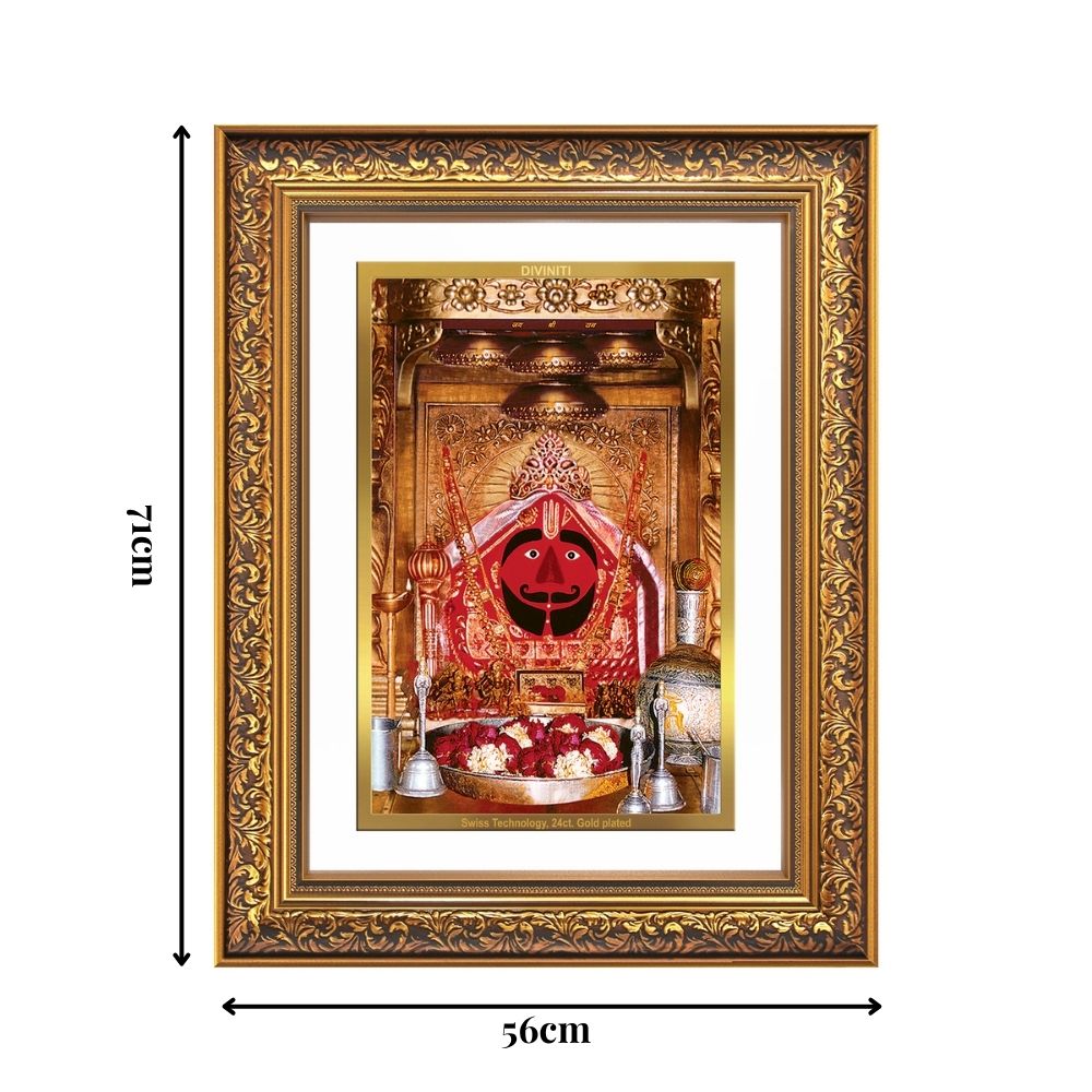 Diviniti 24K Gold Plated Salasar Balaji (Classic) Divine Wall Frame for Home Mandir & Office Decor | Luxury Spiritual Gift