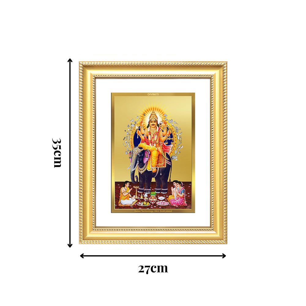 Diviniti 24K Gold Plated Vishvakarma (Classic) Divine Wall Frame for Home Mandir & Office Decor | Luxury Spiritual Gift