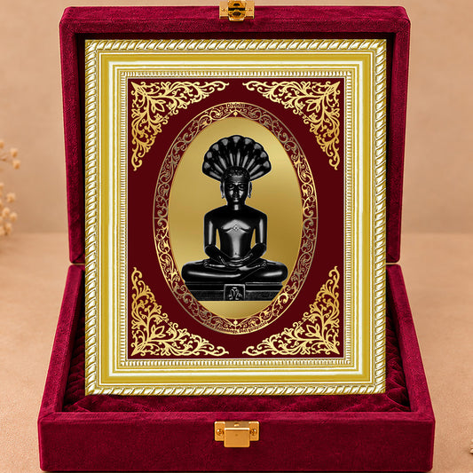 24K Gold-Plated Parshwanath Ji Frame | Premium Gift Box | 27x35 CM