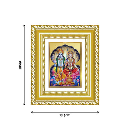 Diviniti 24K Gold Plated Vishnu Lakshmi Divine Table Top Frame for Home Mandir & Office Decor | Luxury Spiritual Gift