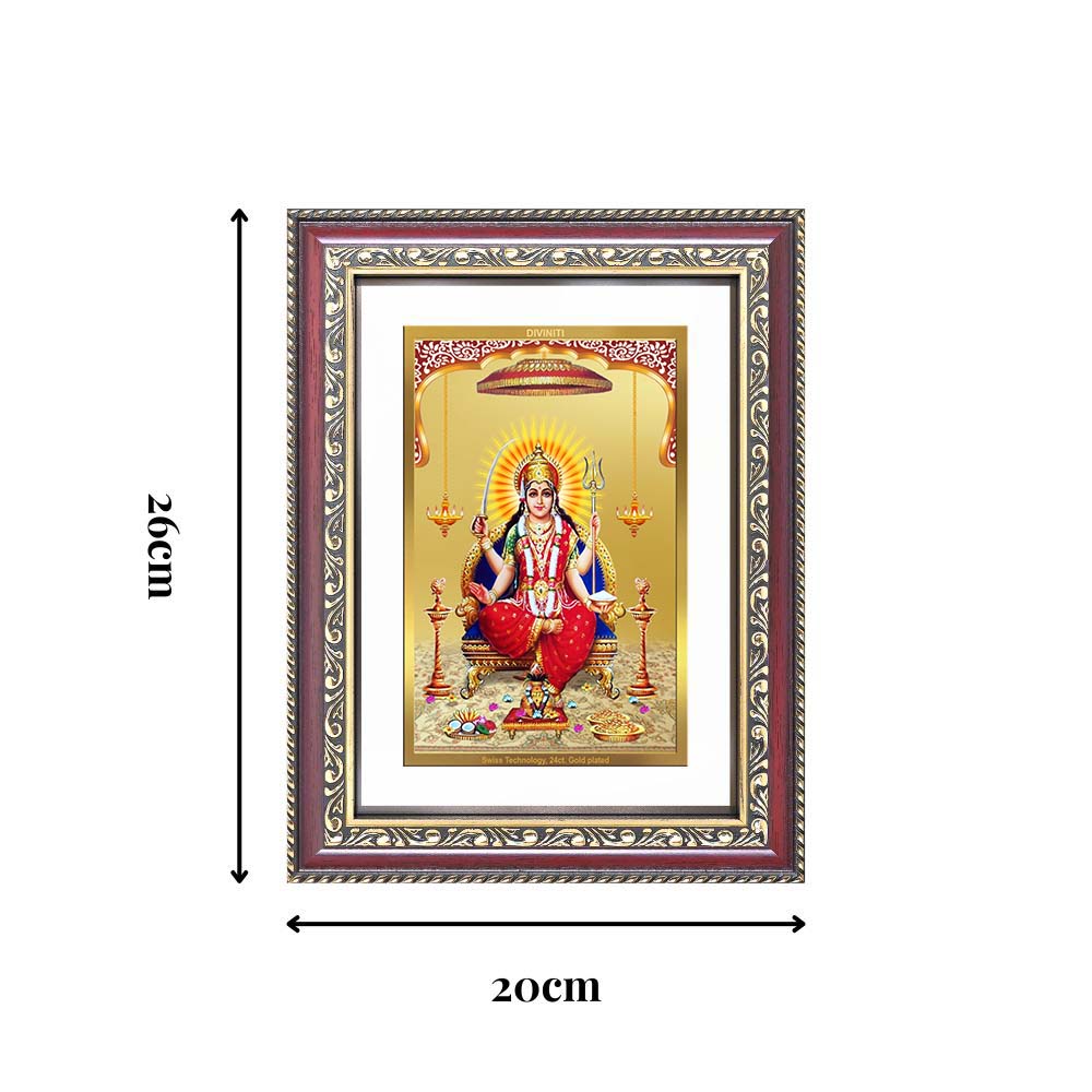 Diviniti 24K Gold Plated Santoshi Mata (Classic) Divine Wall Frame for Home Mandir & Office Decor | Luxury Spiritual Gift