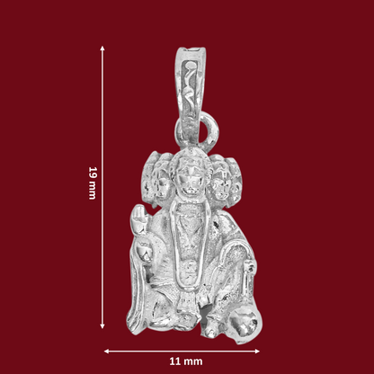 DIVINITI 925 Pure Silver Panch Mukhi Hanuman Pendant for Men, Women & Kids Divine God Pendant for Birthday, Anniversary, Special Occasion Gift (1.9x1.1 cm, 7g)