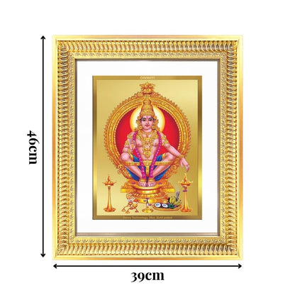 Diviniti 24K Gold Plated Ayyappan Divine Wall Frame for Home Mandir & Office Decor | Luxury Spiritual Gift